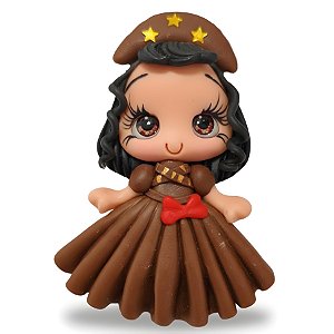 Boneca Caipira Menina em Biscuit - Nordestina - 7cm - 1 unidade - Rizzo