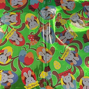 Folha para Ovos de Páscoa Poli Metalizado - Chocovo Verde - 69x89cm - 5 unidades - Cromus - Rizzo