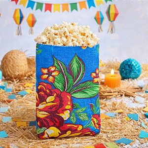 Saquinho para Pipoca e Hot Dog Chita - Azul e Vermelho - 22x14cm - 5 unidades - Rizzo