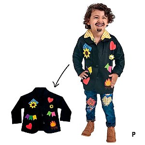 Fantasia Infantil de Festa Junina - Paletó Figuras - P - 1 unidade - Rizzo