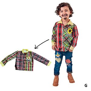 Fantasia Infantil de Festa Junina - Camisa Domdom - G - 1 unidade - Rizzo
