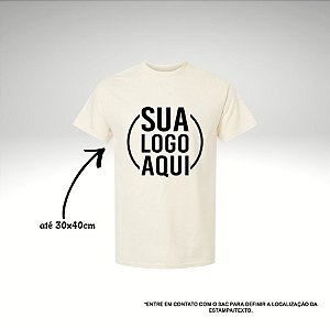 Camiseta Off-white - 100% Algodão - Personalize com sua Logo  - 1 unidade - Rizzo