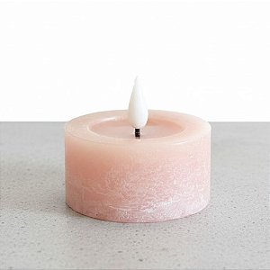 Vela Eletrônica de LED - Rosa Pastel - 7x7x3,5cm - 1 unidade - Cromus - Rizzo