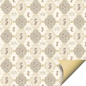 Folha para Ovos de Páscoa Double Face - Classique Bunny Bege - 69x89cm - 5 unidades - Cromus - Rizzo