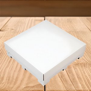 Caixa para Transporte Doces/ Salgados Branca Tampa Rígida - Tamanho P - 20x20x05cm - 1 unidade - Regina - Rizzo