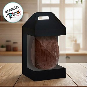 Caixa New Maleta para Ovo de 350g com Visor - Preta - 6 unidades - Cromus - Rizzo