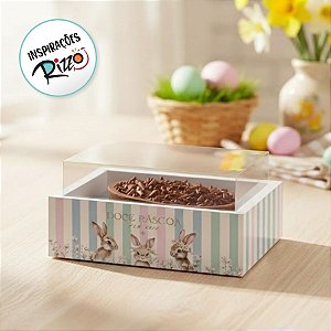Caixa New Moldura para Meio Ovo 350g com Visor - Doce Páscoa - 6 unidades - Cromus - Rizzo