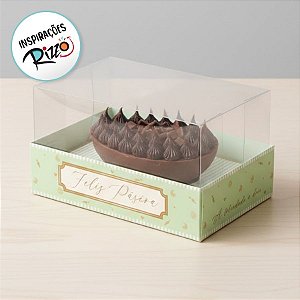 Caixa para Meio Ovo 500g de Páscoa - Horizonte - Quinn Verde - 6 unidades - Cromus - Rizzo