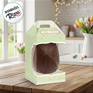 Caixa New Maleta para Ovo de 350g Com Visor - Quinn Verde - 6 unidades - Cromus - Rizzo