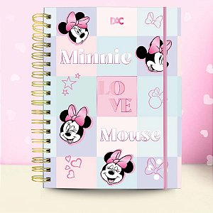 Caderno Smart Colegial Com Folhas Reposicionáveis - Minnie Mouse Rosa - 10 Divisórias - 17x24cm - Disney Original - 1 un