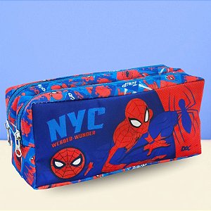 Estojo Duplo com Zíper - Homem Aranha - 19x8cm - Disney Original - 1 unidade - Rizzo