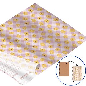 Plástico Adesivo - Ursinho Pooh Lilás - 45x1000cm - Disney Original - 1 unidade - Rizzo