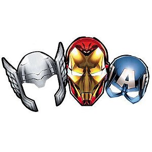 Máscara Festa Vingadores - 6 unidades - Regina - Rizzo Festas