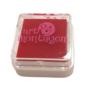 Almofada Para Carimbo em Plástico e Espuma - Carimbeira Vermelha - 3,5x3,5cm - 1 unidade - Art Montagem - Rizzo