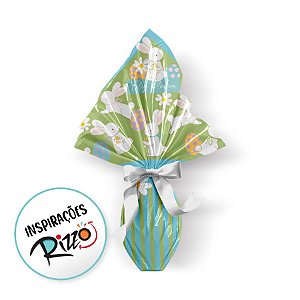 Saco Express 24x24cm Para Ovos de 100g a 150g - Dolciflor Azul - 5 unidades - Cromus - Rizzo