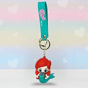 Chaveiro 3D Ariel - 7cm - Disney Original - 1 unidade - Rizzo