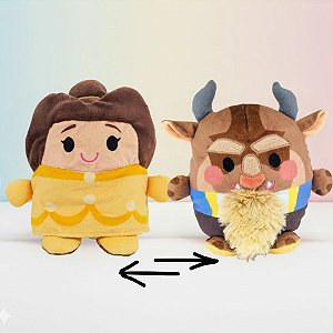 Pelúcia Dupla Face - Bela e Fera - 14cm - Disney Original - 1 unidade - Rizzo