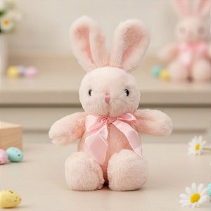 Coelho de Pelúcia Rosa com Laço - 37x21,5x12cm - 1 unidade - Rizzo