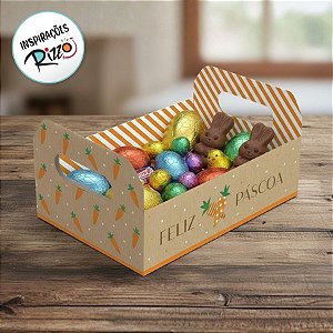 Caixote De Papel Cartão - Kraft Cenoura - 22x15x8cm - 1 unidade - Cromus - Rizzo