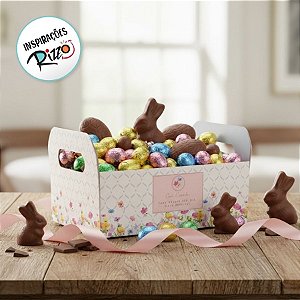 Caixote de Papel Cartão de Páscoa - Florens - 25x19x10 - 1 unidade - Cromus - Rizzo