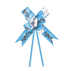 Laço Fácil - Páscoa Felicita Azul - 10 unidades - Cromus - Rizzo