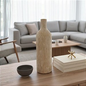 Vaso Decorativo de Cerâmica - Dourado - 45x13x13cm - 1 unidade - Cromus - Rizzo