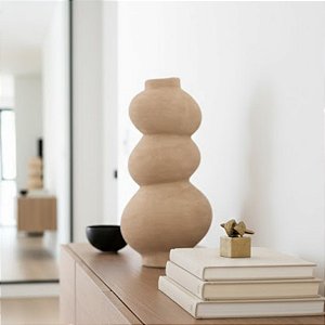 Vaso Decorativo Orgânico de Cerâmica - Natural - 40x19x16cm - 1 unidade - Cromus - Rizzo