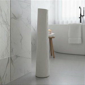 Vaso Decorativo de Cerâmica - Off-white - 76x17x17cm - 1 unidade - Cromus - Rizzo