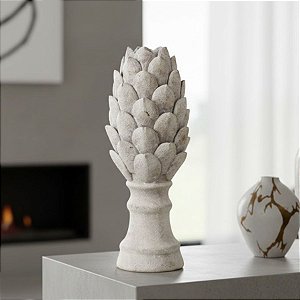 Enfeite Decorativo de Resina - Pinha Decorativa - Off White - 26,5x11,5x11,5cm - 1 unidade - Cromus - Rizzo