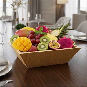 Bowl de Bambu Quadrado - 24x16x7cm - 1 unidade - Cromus - Rizzo