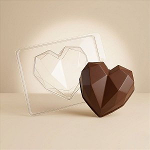 Forma de Acetato Especial - Coração Diamantado 500g - Ref. FP 135 - Crystal - Rizzo Confeitaria