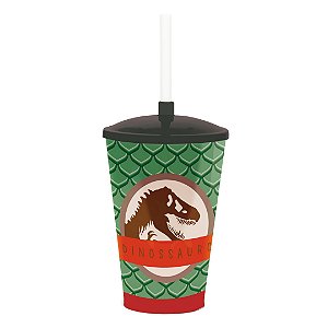 Copo com Tampa e Canudo Festa Dinossauro 500Ml - Cromus - Rizzo Festas