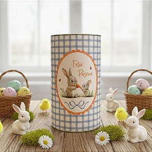 Lata Rígida Para Ovos de 250g - Lovely Garden Azul - 16,5x9cm - 1 unidade - Cromus - Rizzo