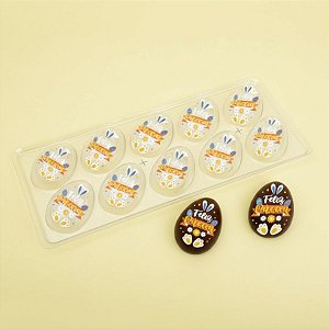 Blister Decorado com Transfer para Chocolate - Ovo de Páscoa 50g - BLP 0210 - 1 unidade - Stalden - Rizzo
