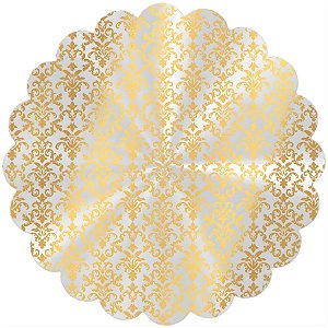 Tapetinho Para Doces - Arabesque Ouro - 9cm - 100 unidades - Cromus - Rizzo
