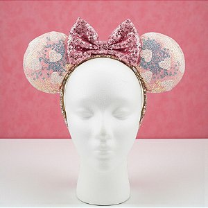 Tiara Minnie Laço Lantejoulas Rosa - Disney Original - 1 unidade - Rizzo