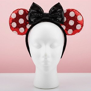 Tiara Minnie Laço Preto Lantejoulas - Disney Original - 1 unidade - Rizzo