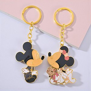 Conjunto Chaveiro Metal - Mickey e Minnie - Noivos - 5,5cm - Disney Original - 1 unidade - Rizzo