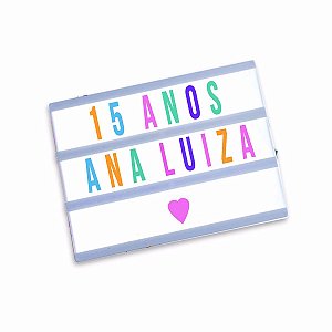 Luminária Led Light Box Letreiro Colorido - 10 x 15 x 3cm - 1 Unidade - Rizzo Festas