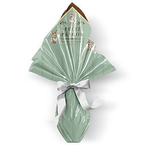 Saco Express 49x49cm Para Ovos de 750g a 1kg - Classique Bunny Verde - 25 unidades - Cromus - Rizzo