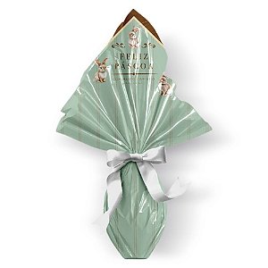Saco Express 49x49cm Para Ovos de 750g a 1kg - Classique Bunny Verde - 5 unidades - Cromus - Rizzo