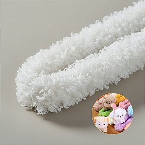 Haste de Chenille de Pelúcia 101cm - Branco - 1 unidade - Art Montagem - Rizzo