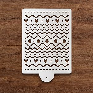 Stencil de Páscoa -  Zig Zag - 15x20cm - 1 unidade - Cromus - Rizzo