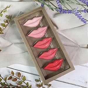 Caixa Boca - 5 Cavidades - Kraft - 20x8cm - 5 unidades - Rizzo