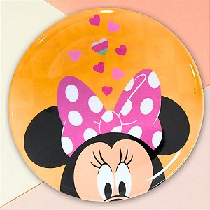 Prato Raso de Melamine - Minnie Mouse - 20cm - Disney Original - 1 unidade - Rizzo