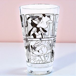 Copo de Vidro - Mickey e Amigos - Preto - 300ml - Disney Original - 1 unidade - Rizzo