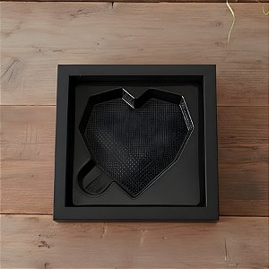 Caixa Coração Diamantado - 1 Cavidade - Preto - 13x13x3cm - 5 unidades - Crystal - Rizzo