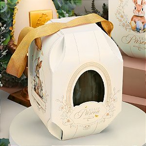 Caixa Ovo em Pé com Visor - Ovos de 250g - 10x16x10cm - Requinte - 10 unidades - Rizzo