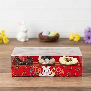 Caixa para 3 Meio Ovos de 50g - Felicita - 15,5x8x5cm - 6 unidades - Cromus - Rizzo