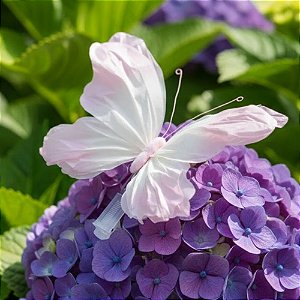 Enfeite Decorativo - Borboleta com Presilha - Rosa e Branca - 20x18x10cm - 1 unidade - Cromus - Rizzo